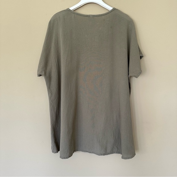Oh My Gauze! Taupe Short Sleeve Top - Picture 4 of 7